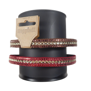 25430 Diadeem strass bruin + bordeaux – 2×3